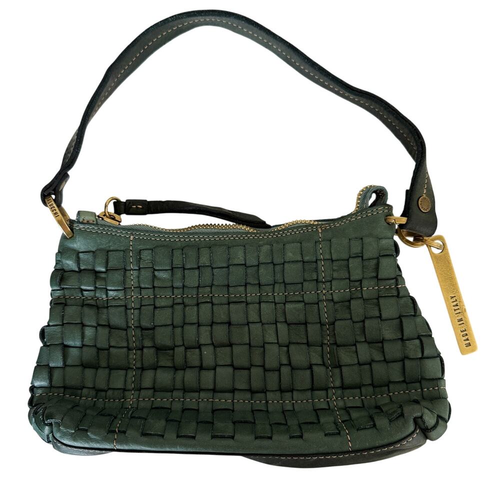 Caterina Lucchi Nairobi Asia Shoulder Bag Woven Leather Green